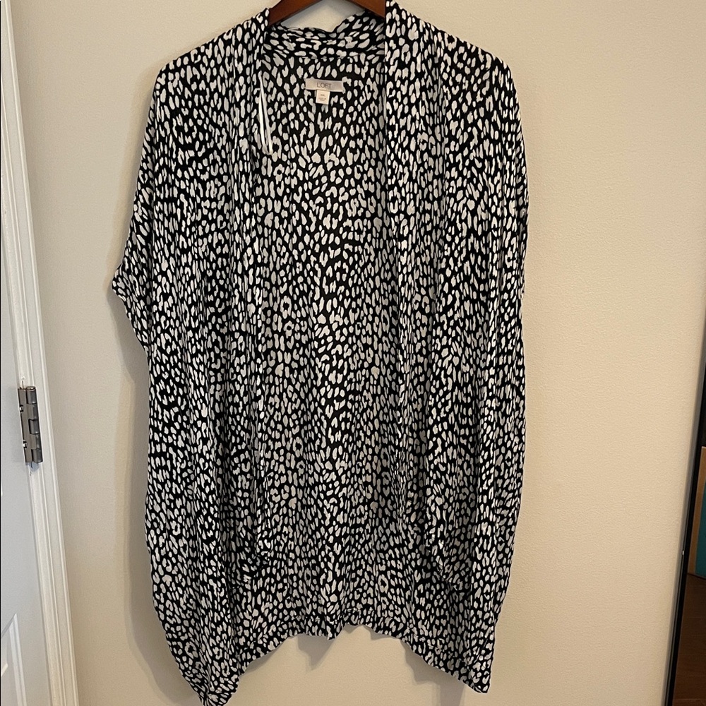 Loft M/L Open Front Jersey Cardigan